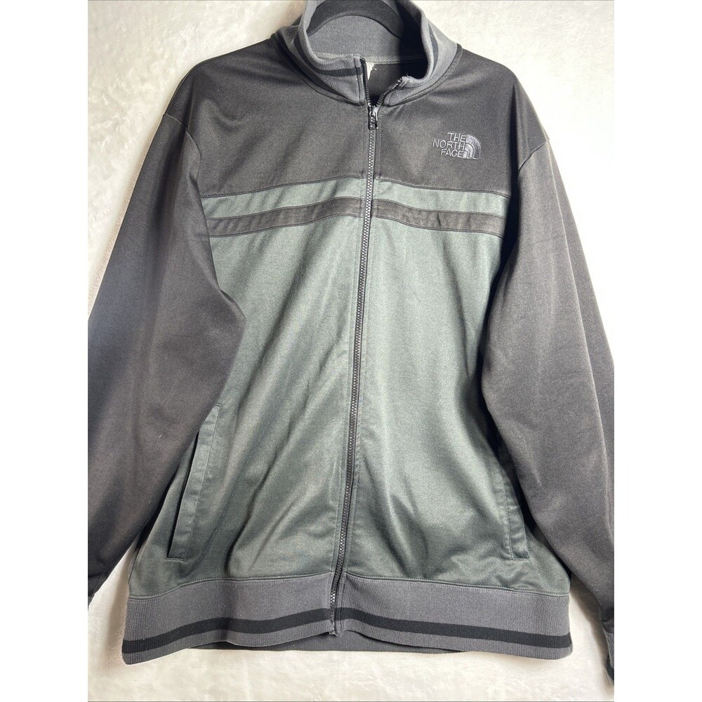 The North Face Mens Jacket Size XL Gray/Black Full Zip Varsity Bomber Track